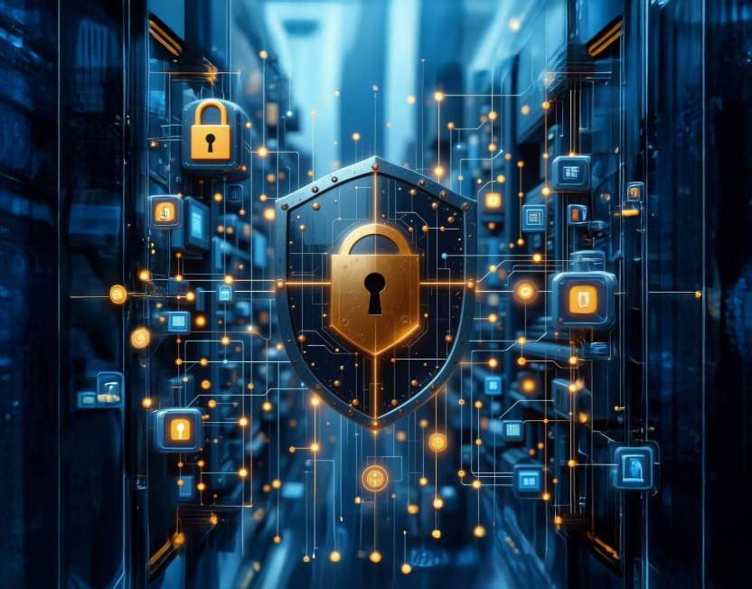 Shield with check mark sign representing: Secure service, protect data, cyber shield, antivirus solution, internet safety, firewall system. Digital security. Cyber digital secure, Lock internet. Vpn